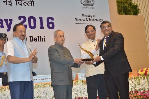 2016 -National Award 2016 From Technology Development Board(TDB),DST Presented by President of India